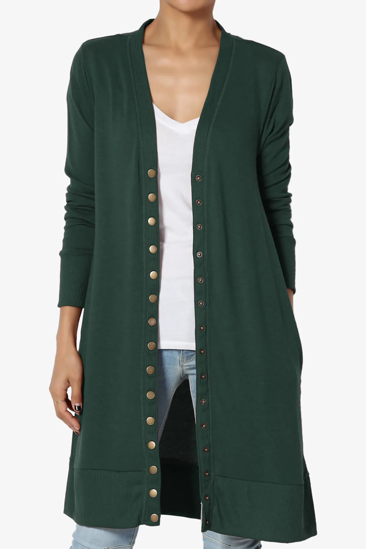 Braeden Snap Button Long Cardigan