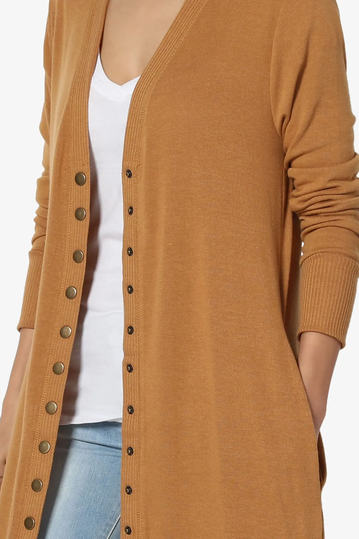 Braeden Snap Button Long Cardigan