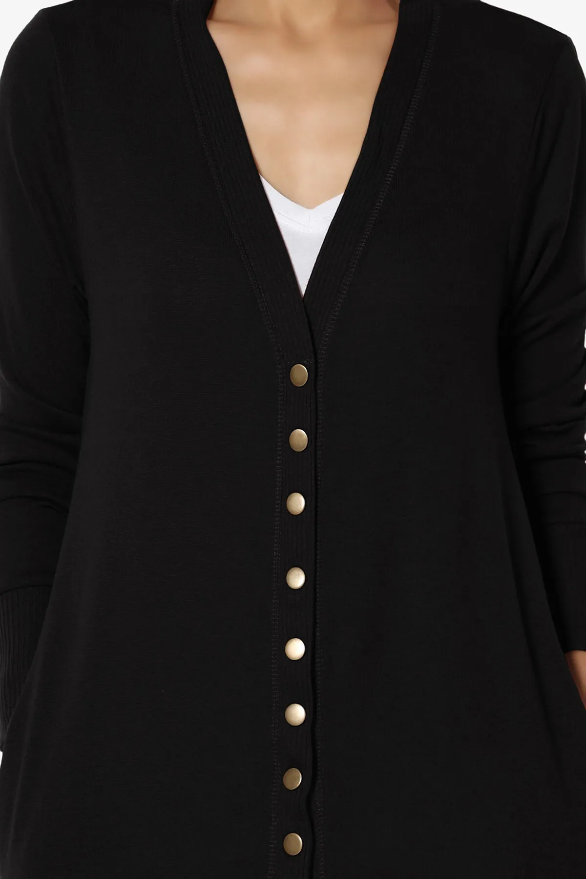 Braeden Snap Button Long Cardigan