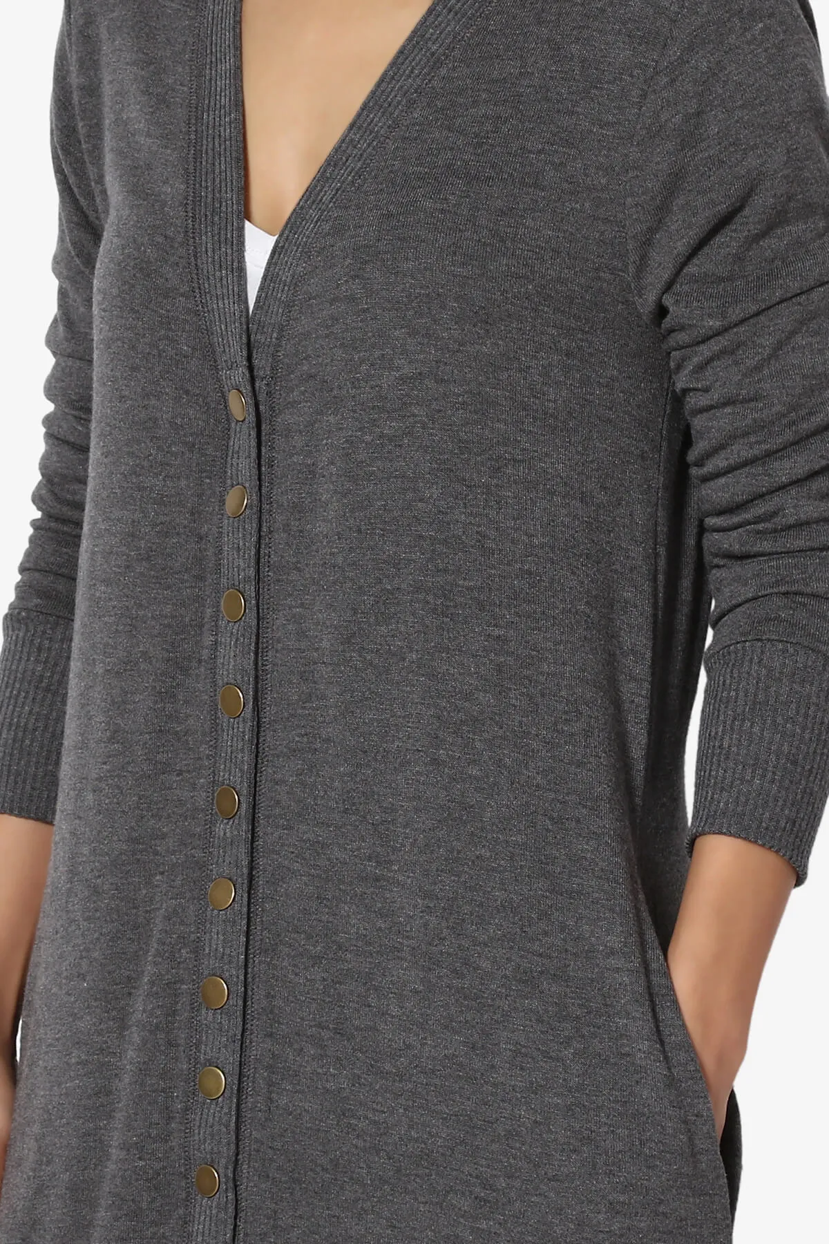 Braeden Snap Button Long Cardigan