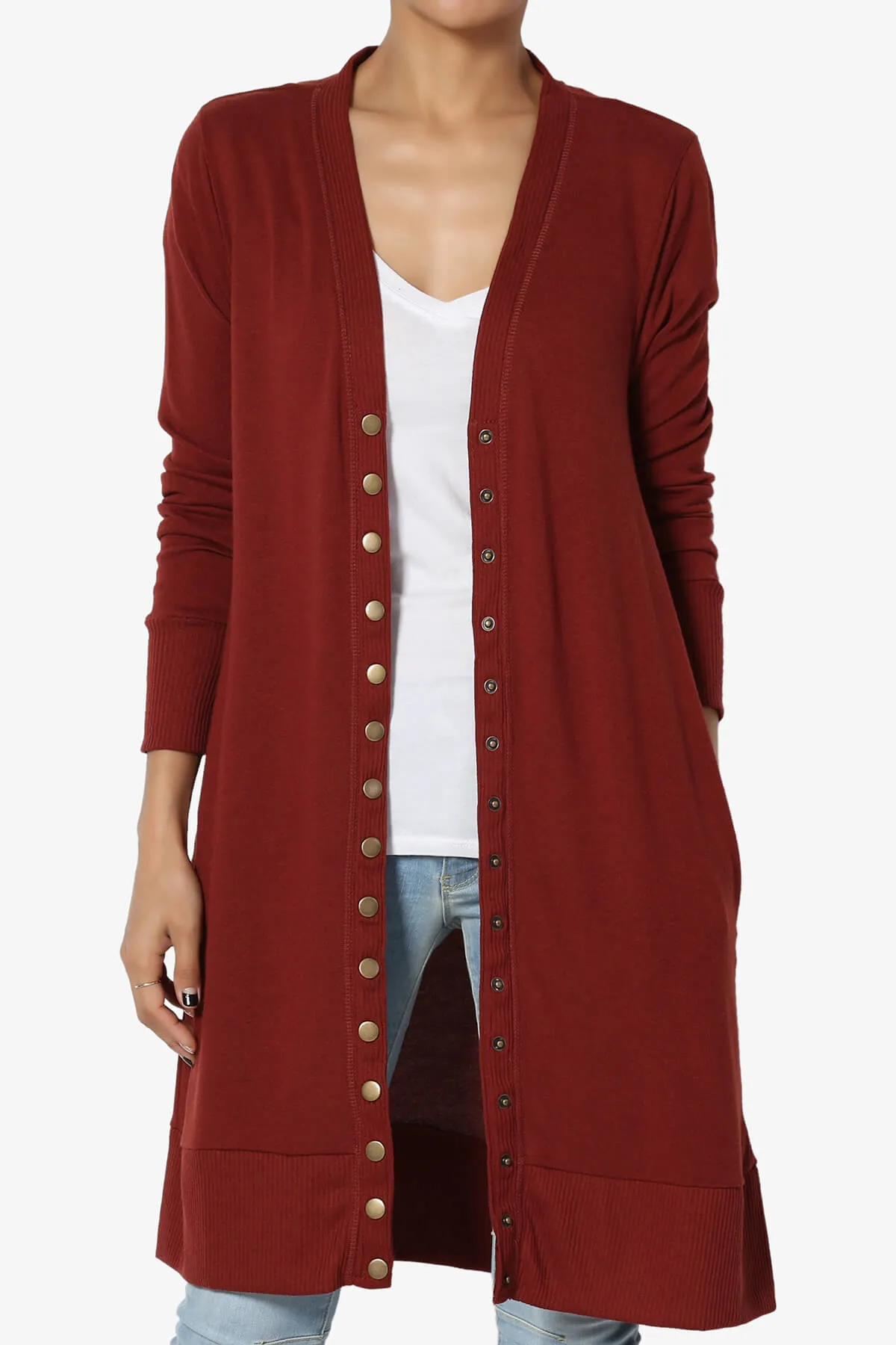 Braeden Snap Button Long Cardigan