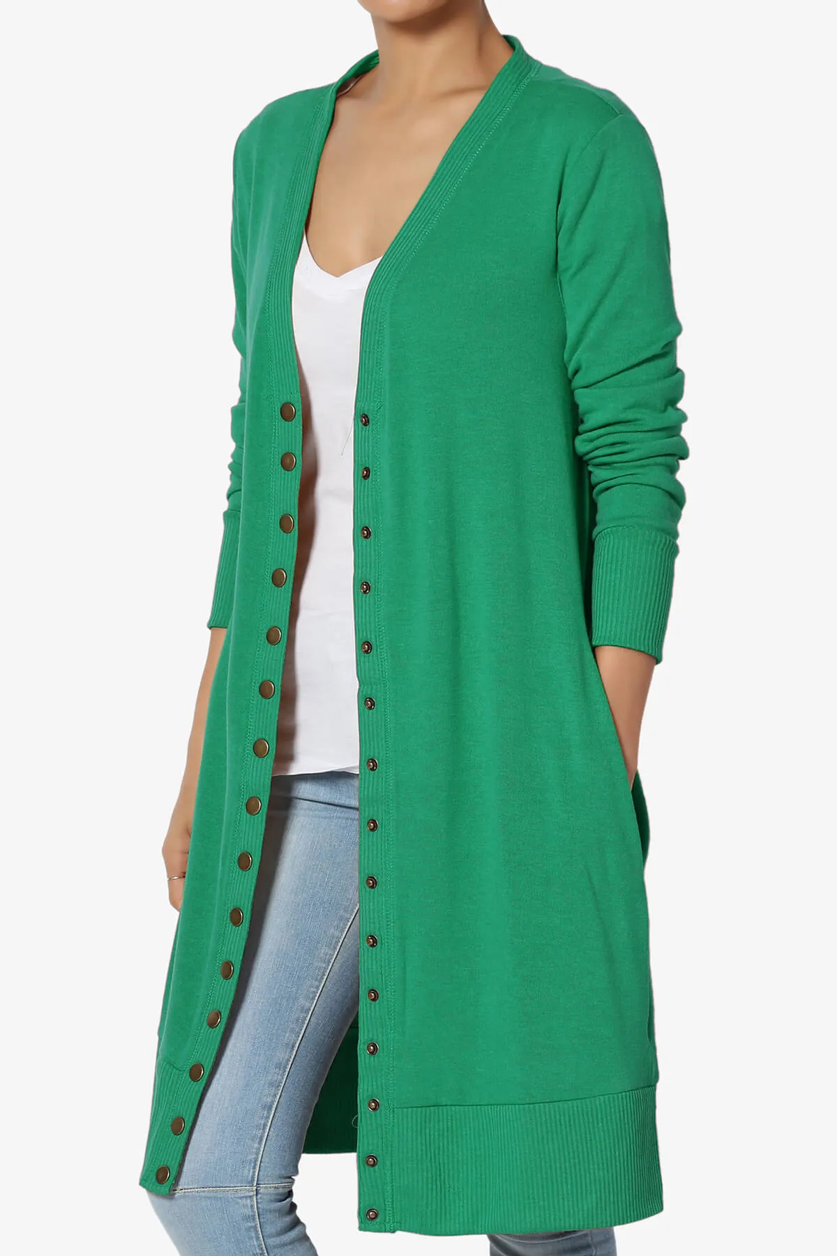 Braeden Snap Button Long Cardigan
