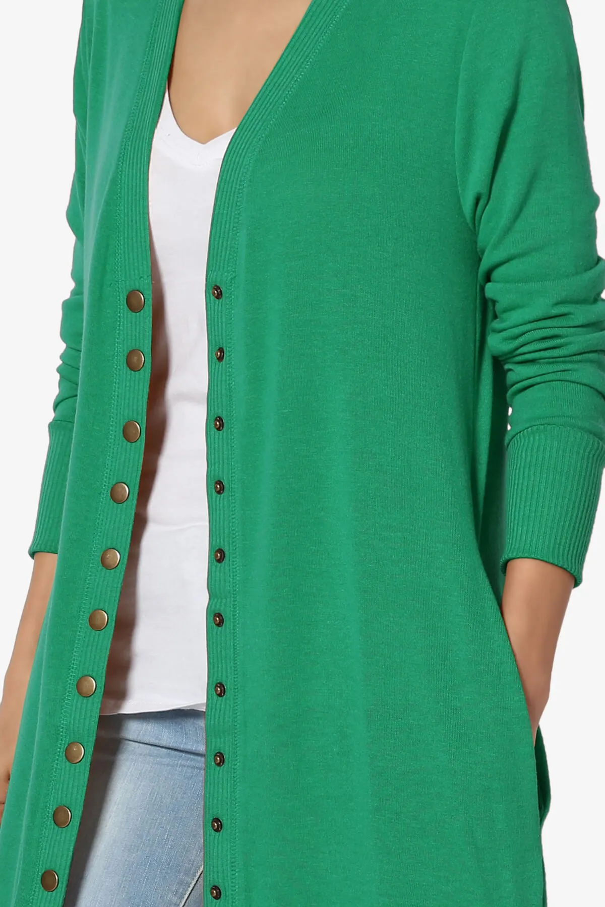 Braeden Snap Button Long Cardigan