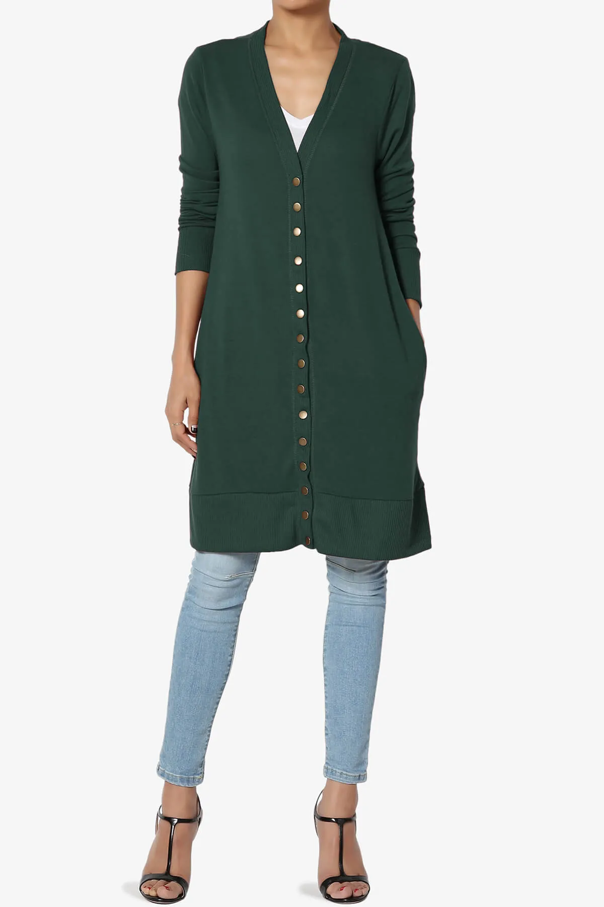 Braeden Snap Button Long Cardigan