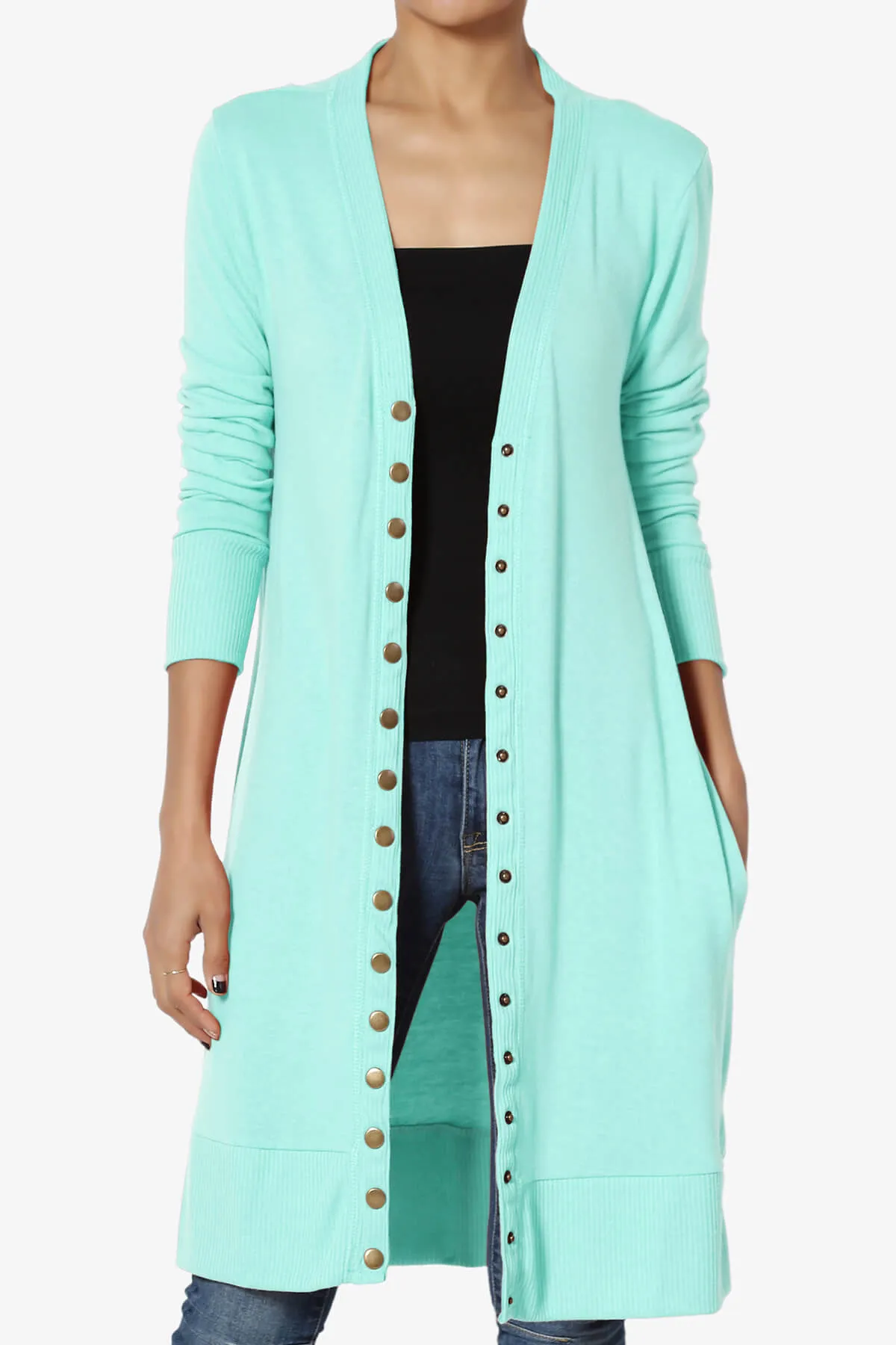 Braeden Snap Button Long Cardigan