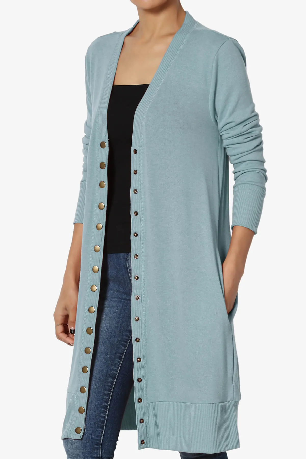 Braeden Snap Button Long Cardigan