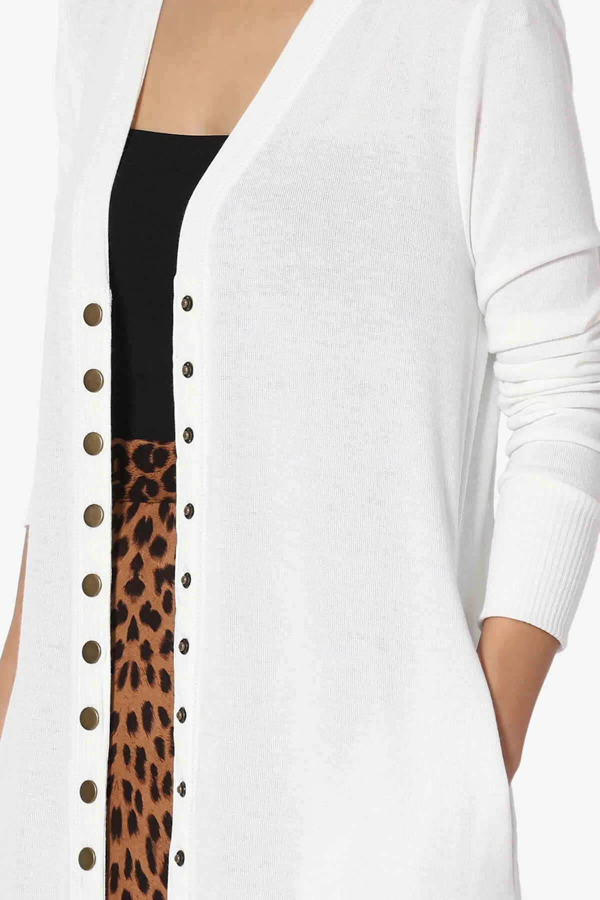 Braeden Snap Button Long Cardigan