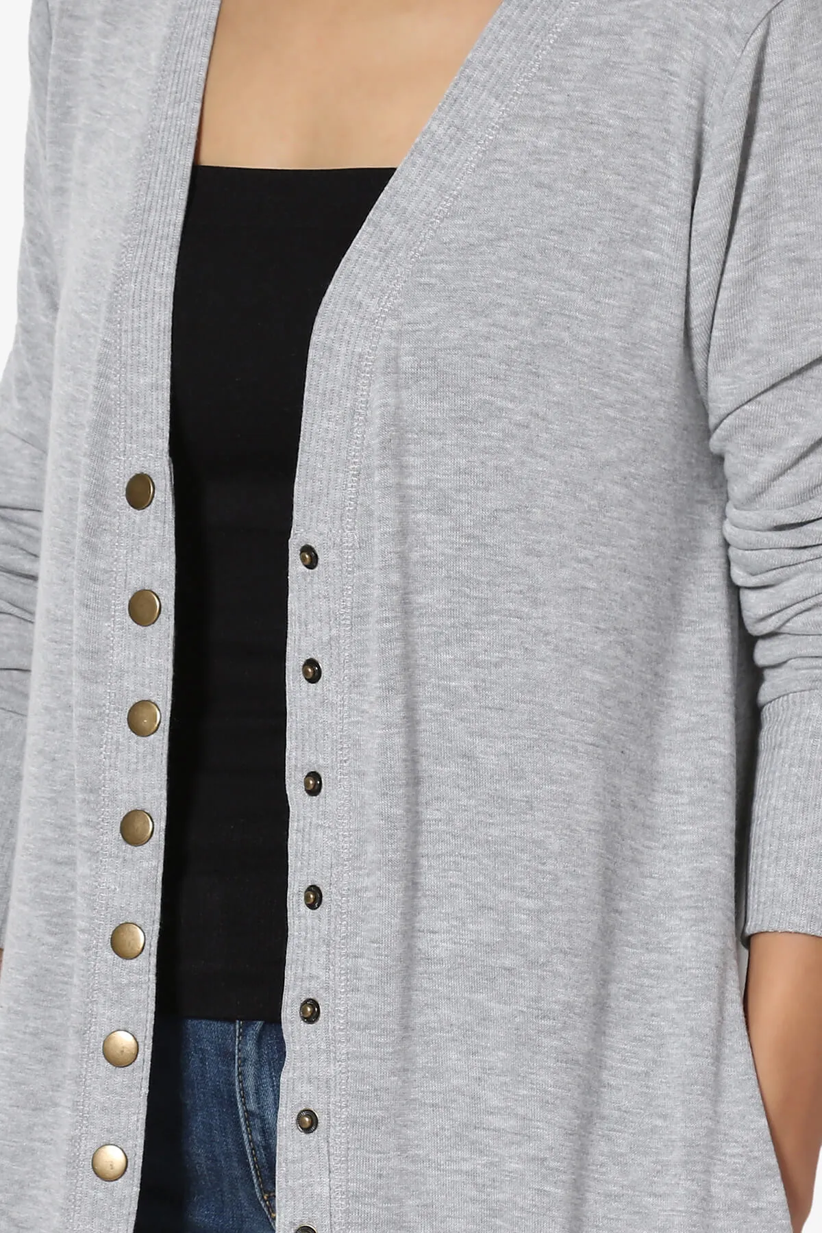 Braeden Snap Button Long Cardigan