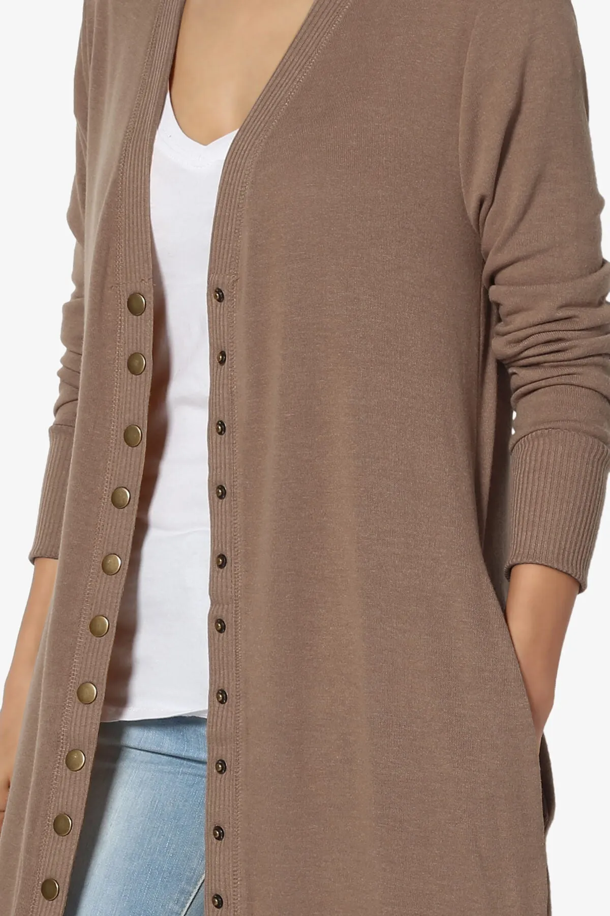 Braeden Snap Button Long Cardigan