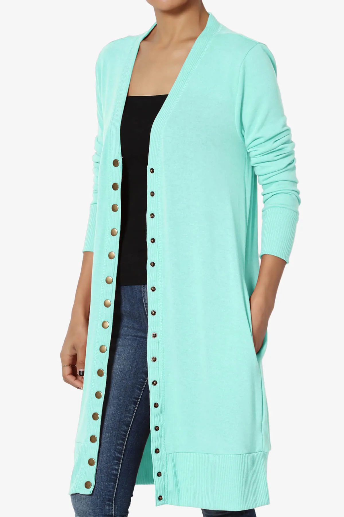 Braeden Snap Button Long Cardigan