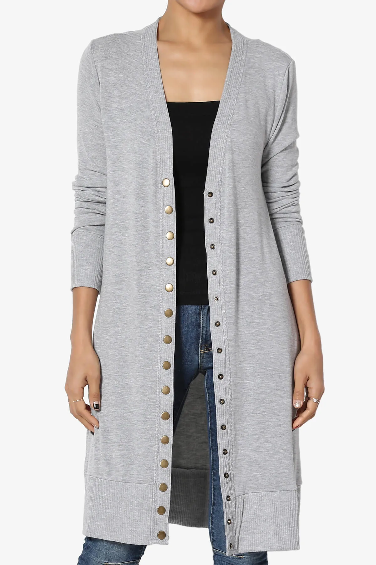 Braeden Snap Button Long Cardigan