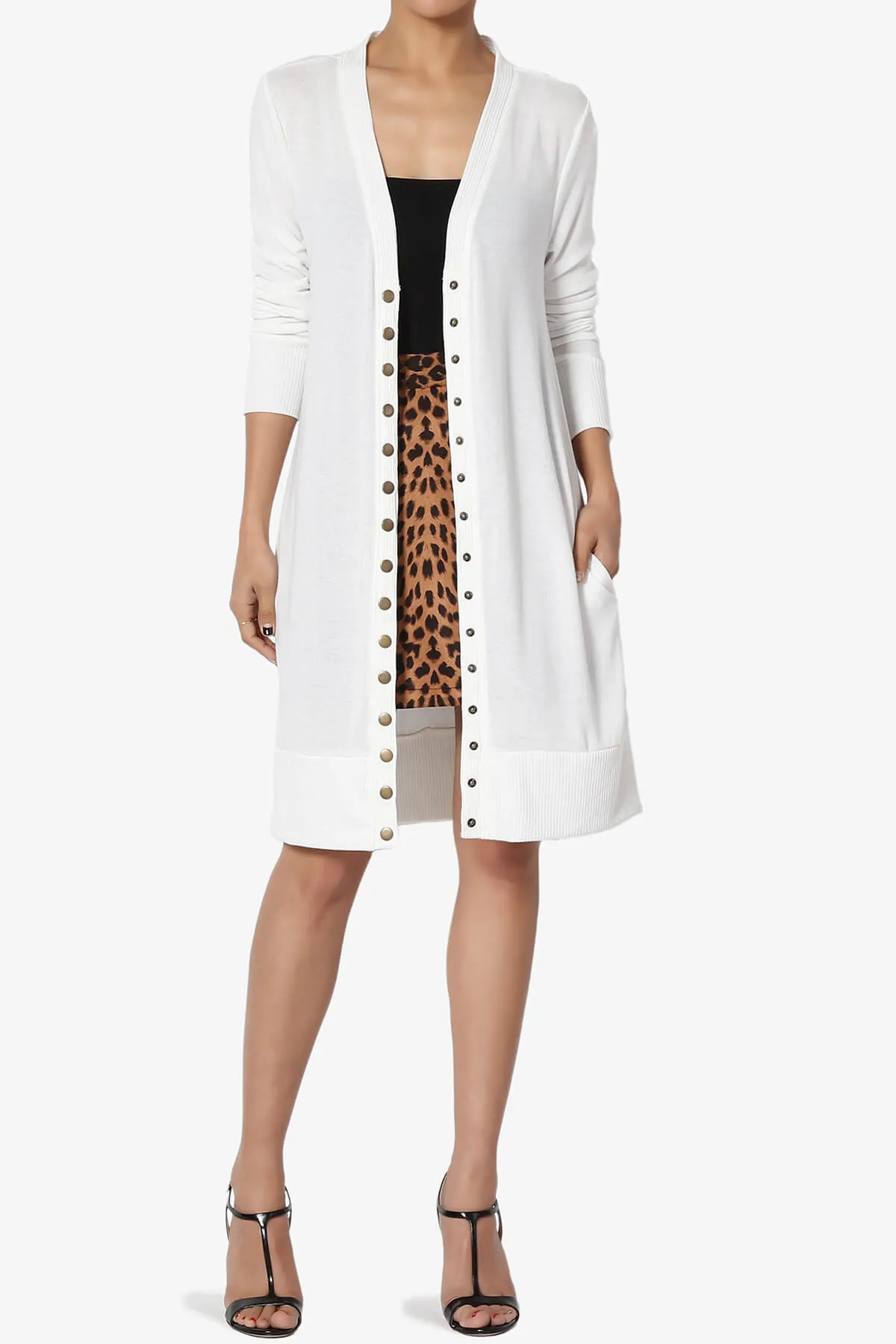 Braeden Snap Button Long Cardigan