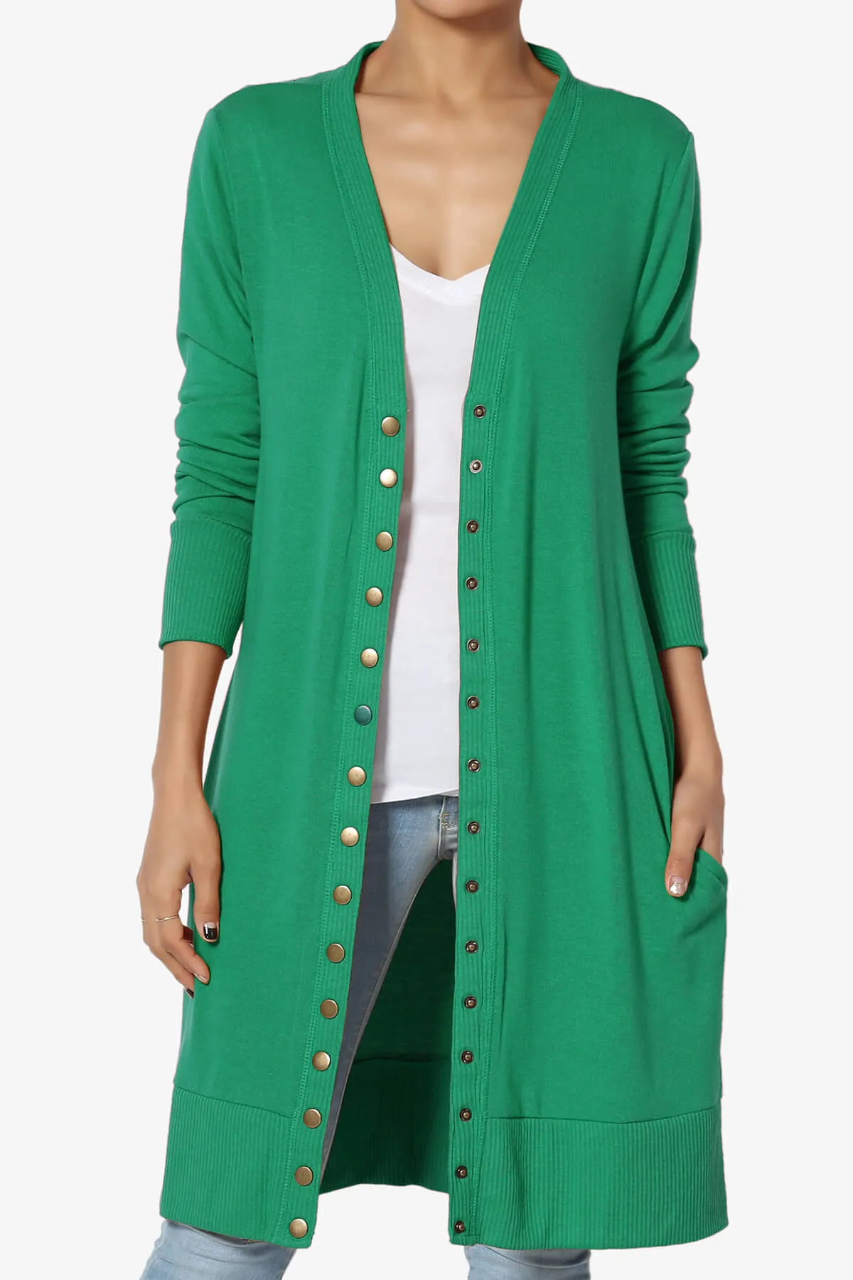 Braeden Snap Button Long Cardigan