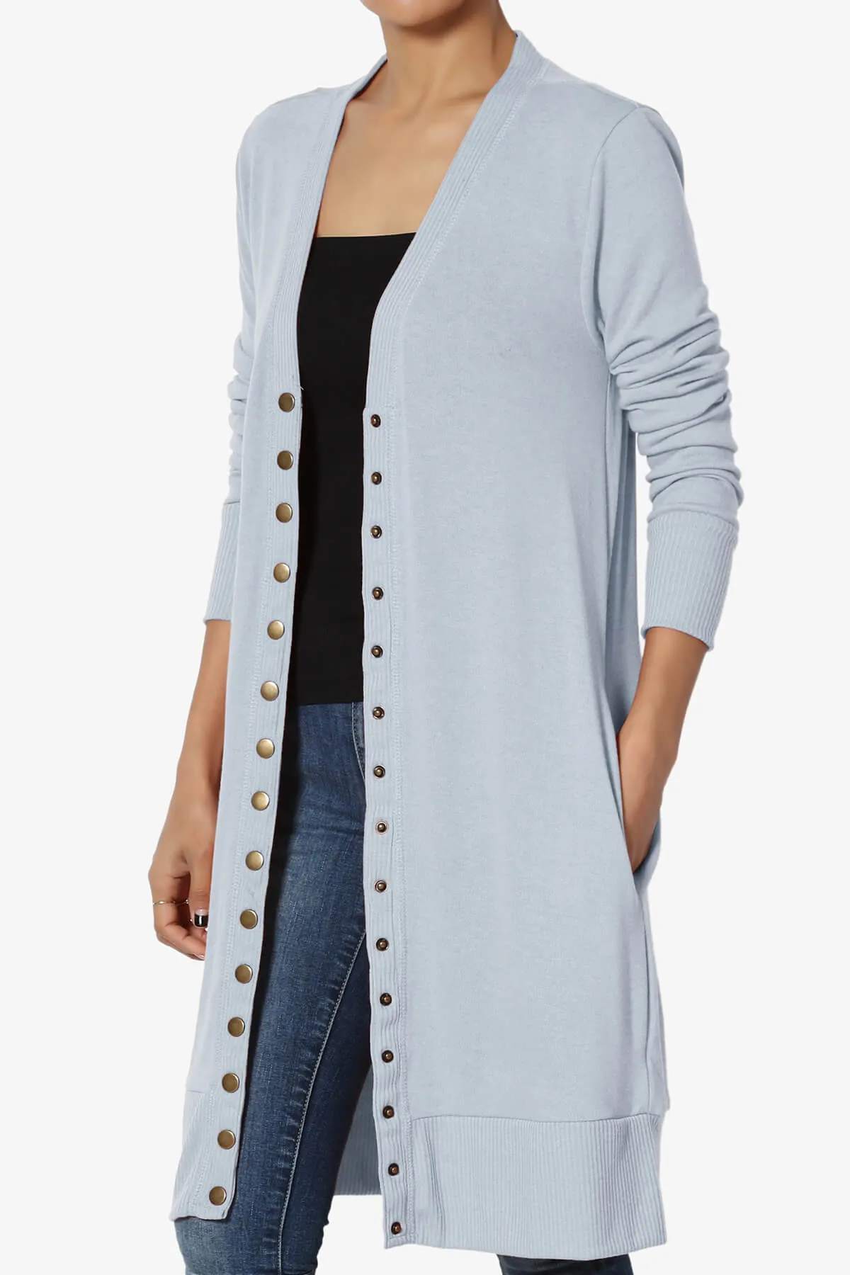 Braeden Snap Button Long Cardigan
