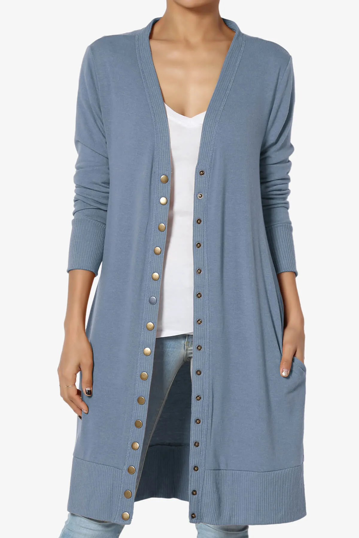 Braeden Snap Button Long Cardigan