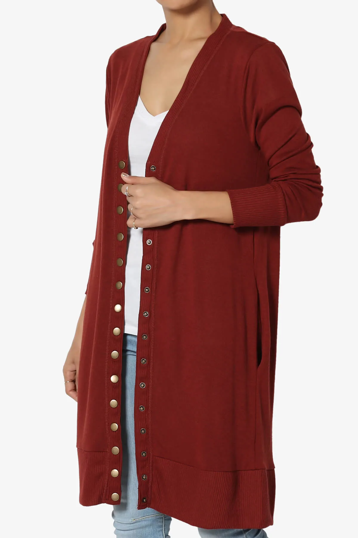 Braeden Snap Button Long Cardigan