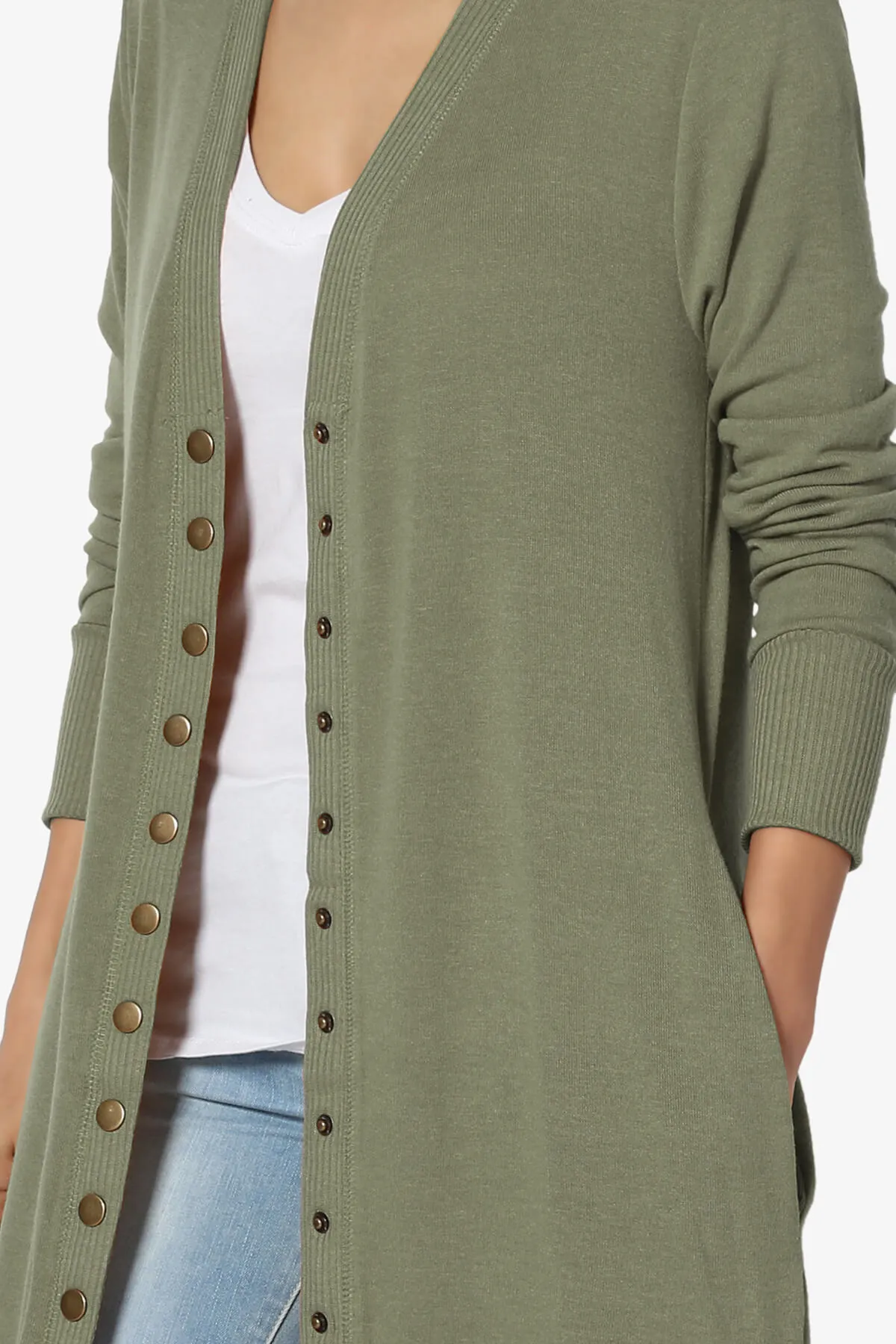 Braeden Snap Button Long Cardigan