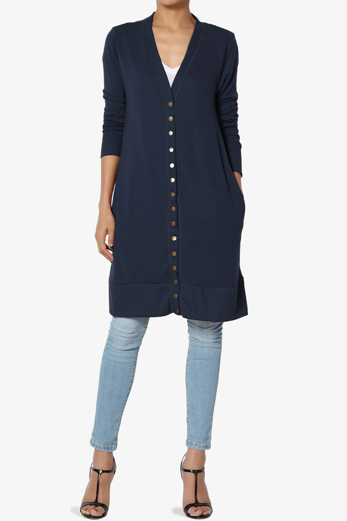 Braeden Snap Button Long Cardigan