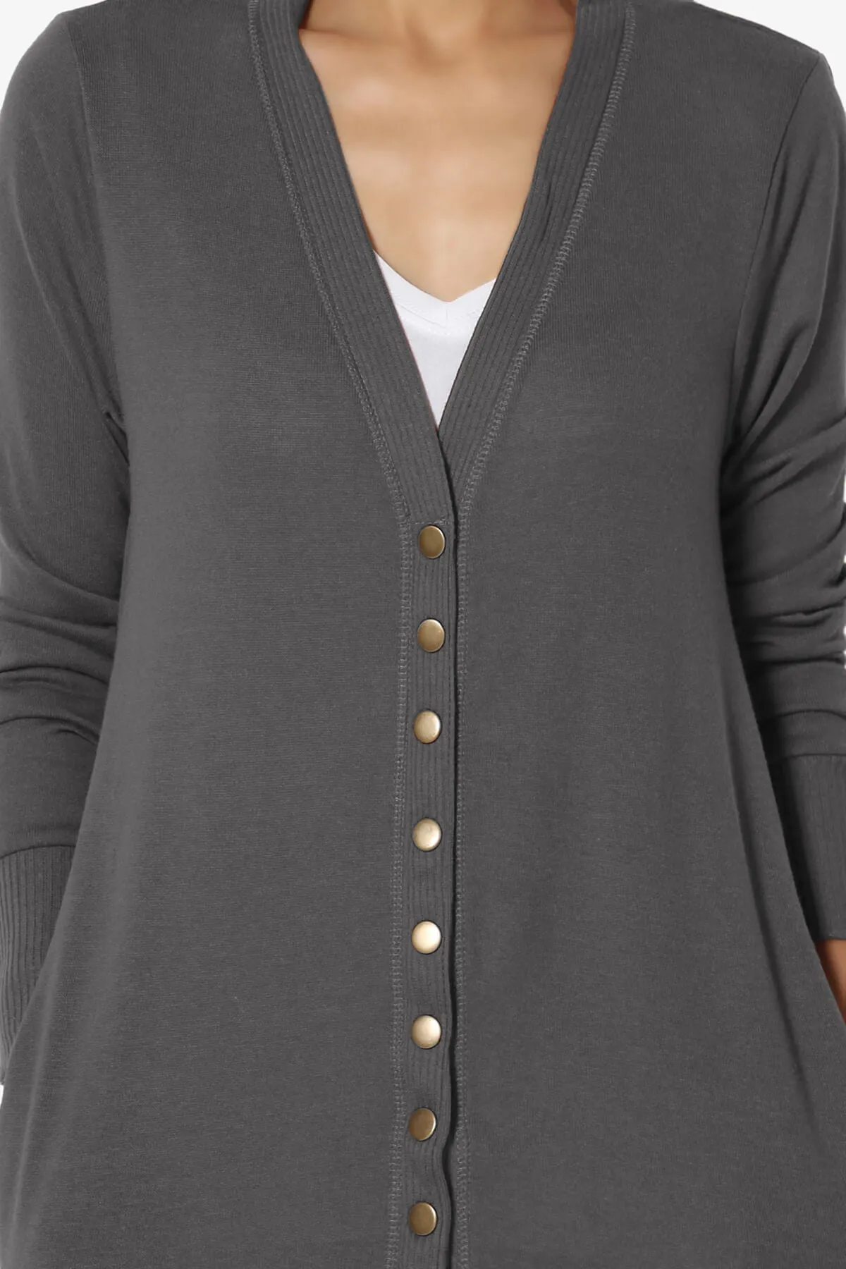 Braeden Snap Button Long Cardigan