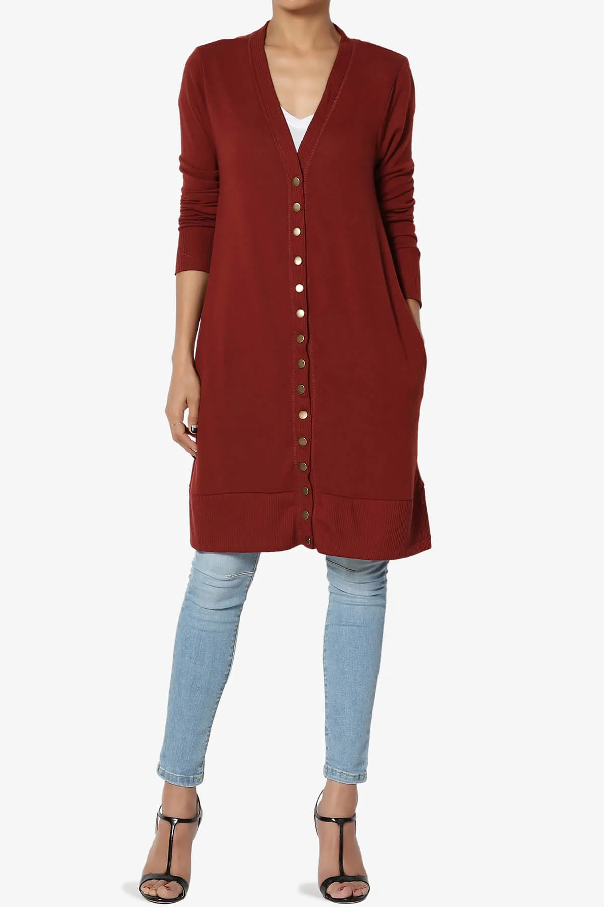 Braeden Snap Button Long Cardigan