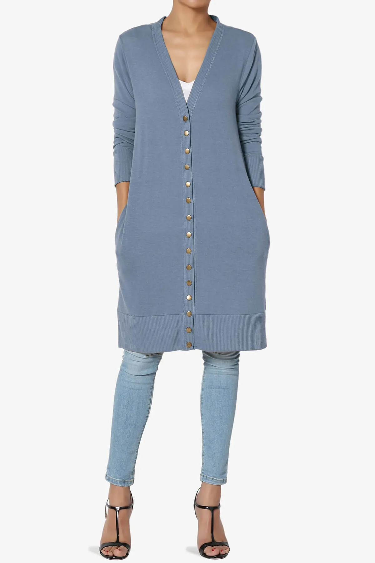 Braeden Snap Button Long Cardigan