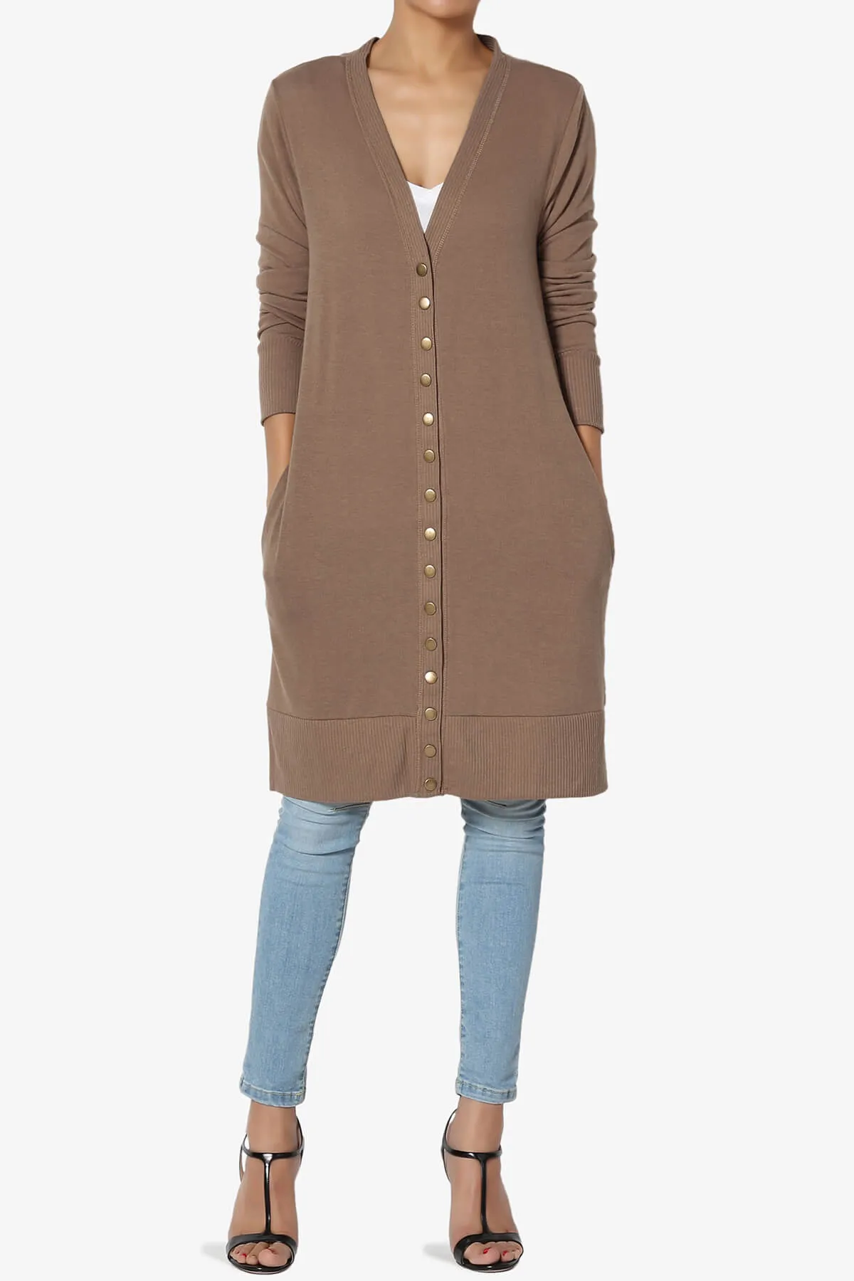 Braeden Snap Button Long Cardigan