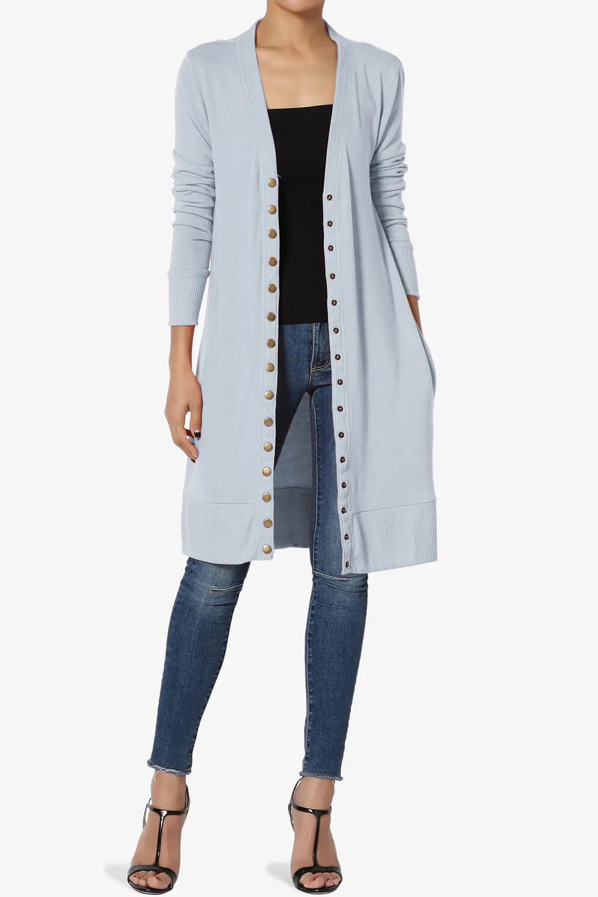 Braeden Snap Button Long Cardigan