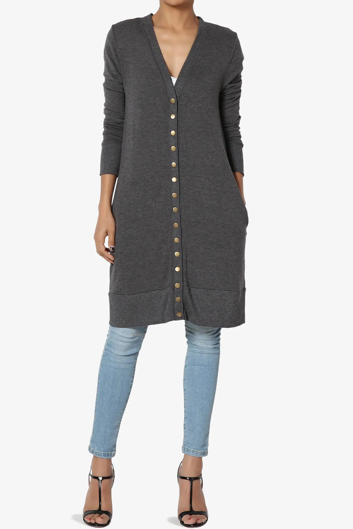 Braeden Snap Button Long Cardigan