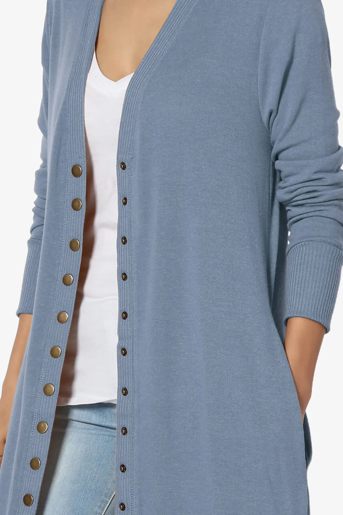 Braeden Snap Button Long Cardigan