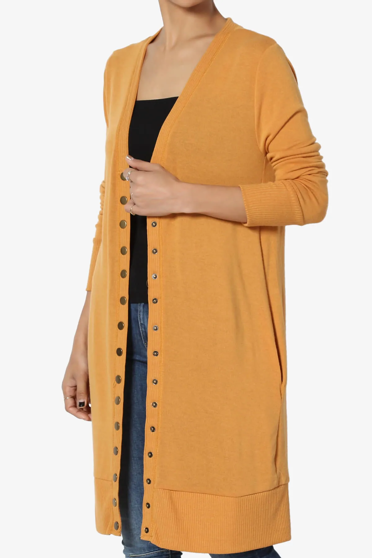 Braeden Snap Button Long Cardigan