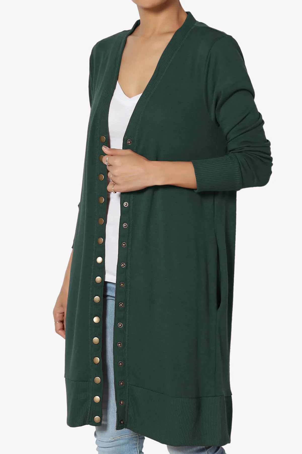 Braeden Snap Button Long Cardigan