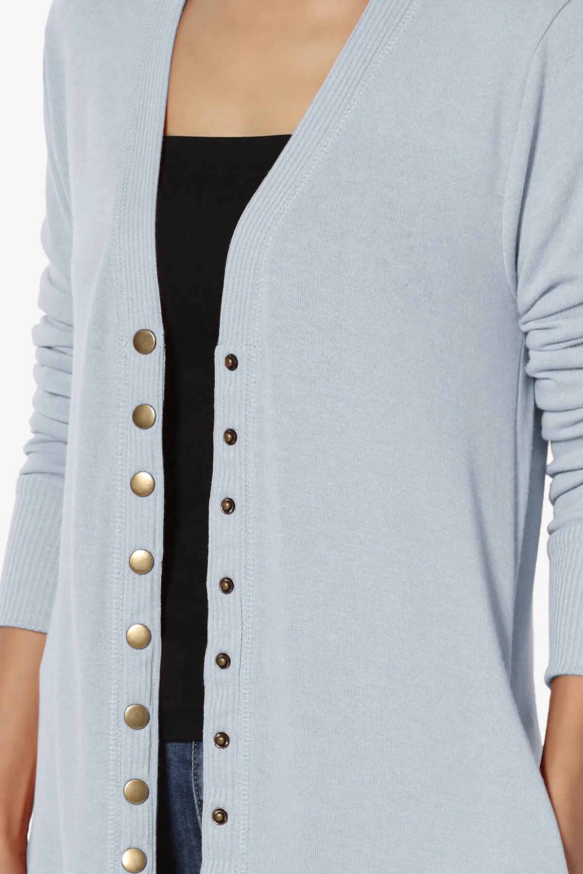 Braeden Snap Button Long Cardigan
