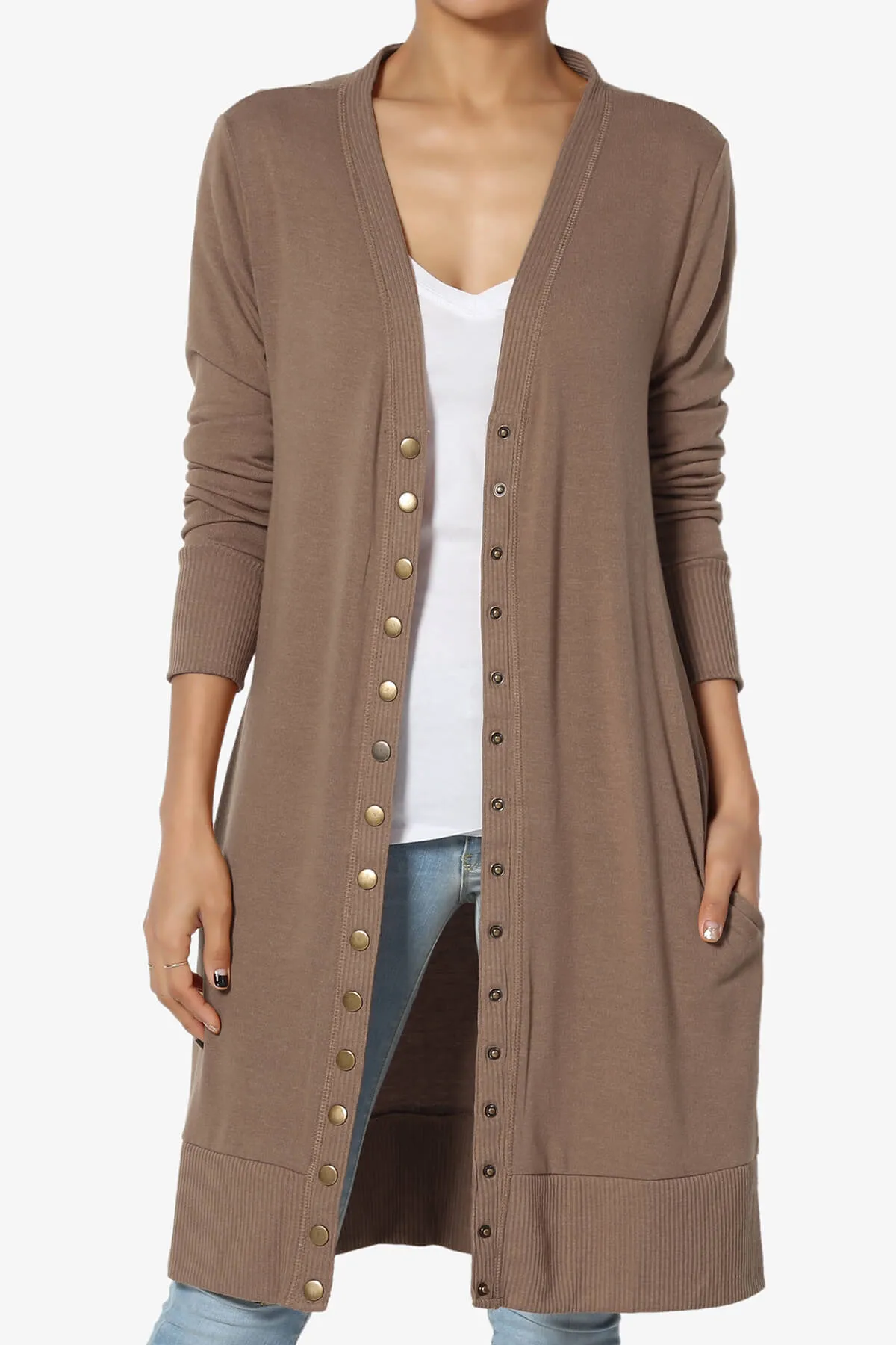 Braeden Snap Button Long Cardigan