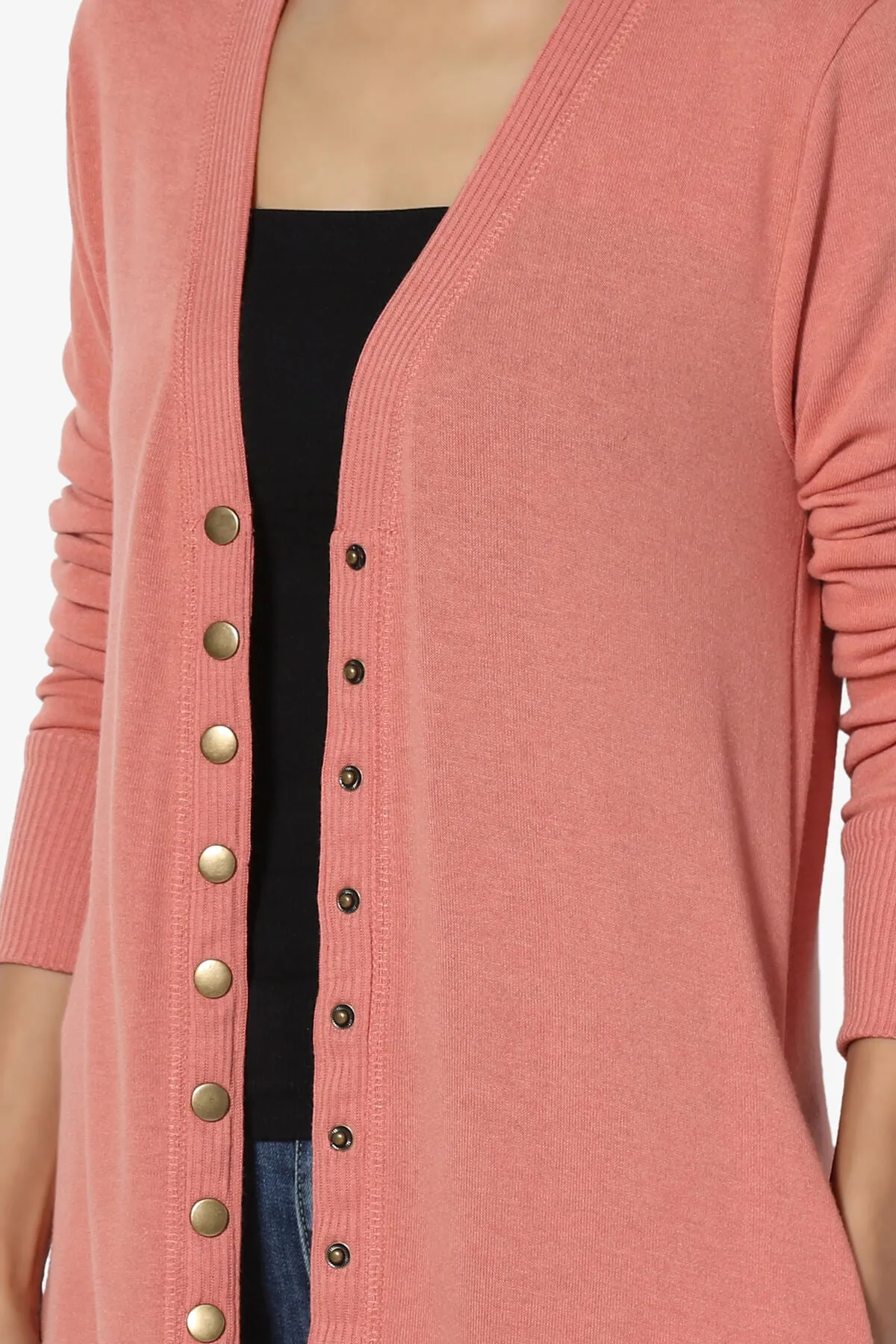 Braeden Snap Button Long Cardigan
