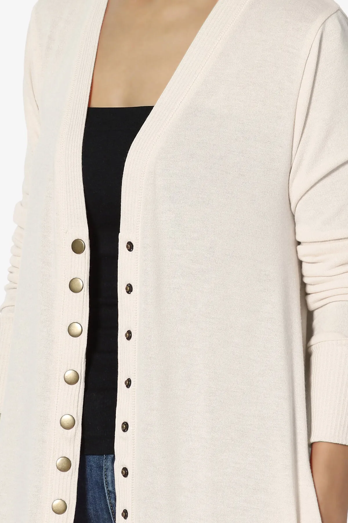 Braeden Snap Button Long Cardigan