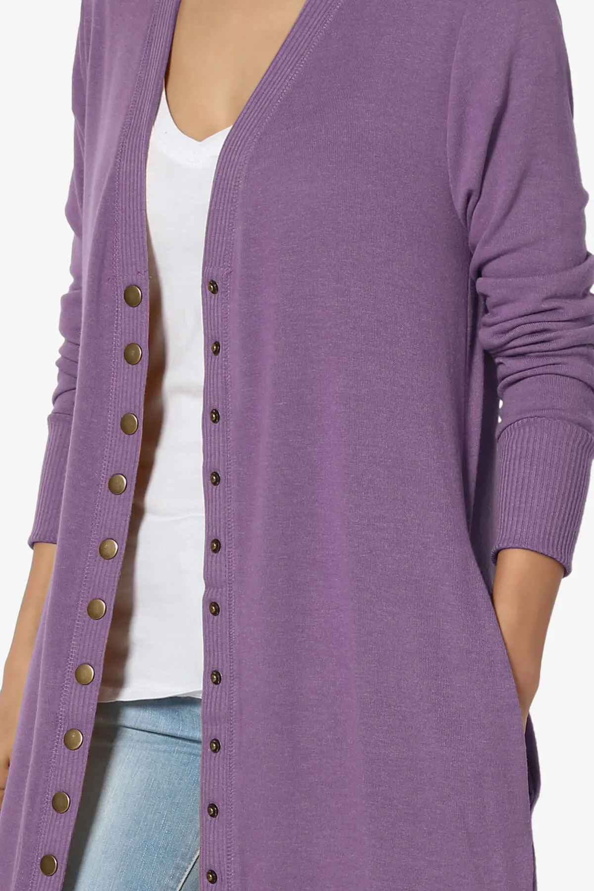 Braeden Snap Button Long Cardigan