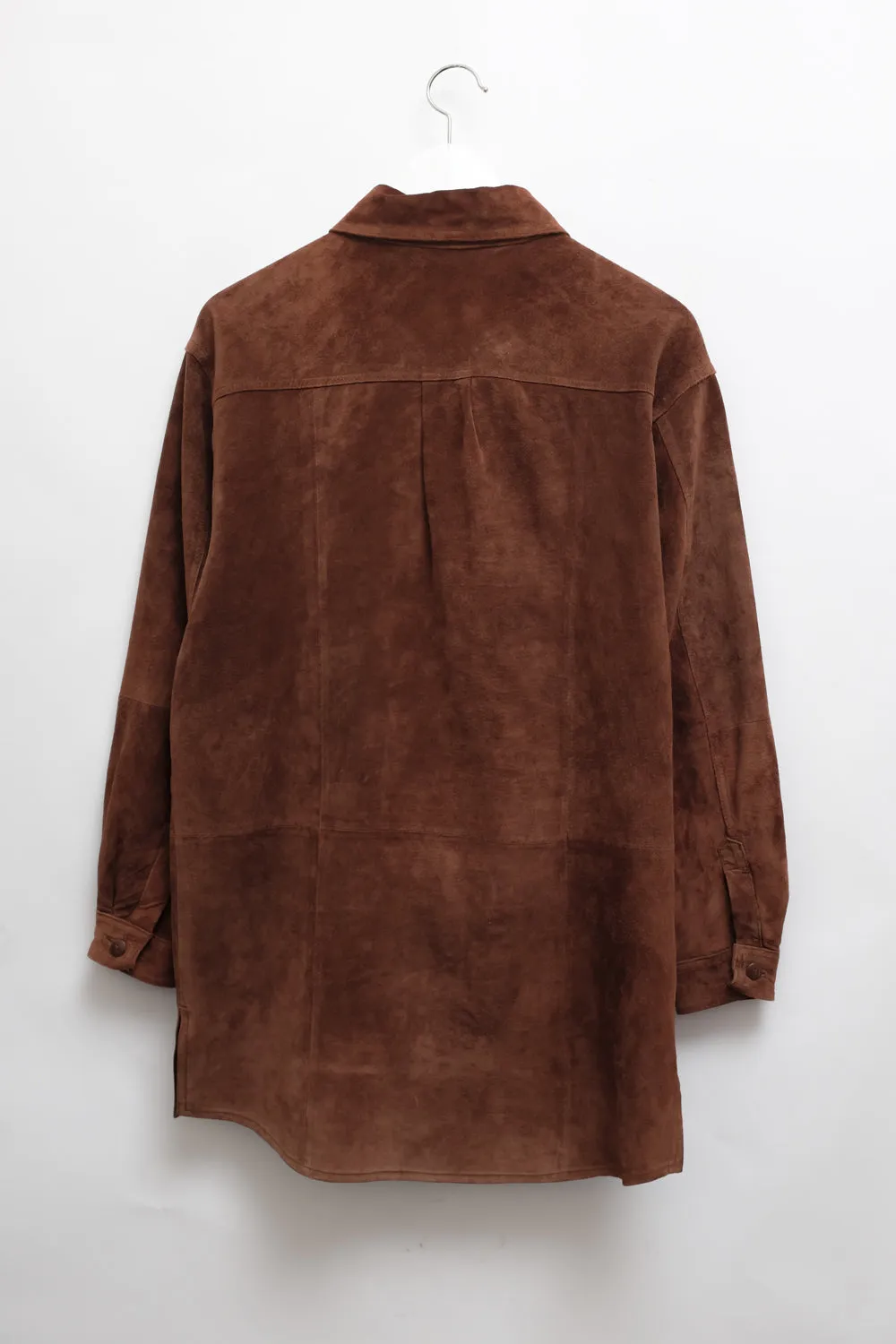 BROWN SUEDE LEATHER SHIRT JACKET