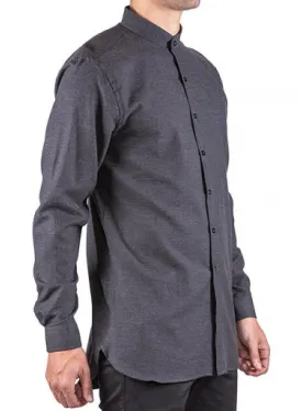 Brushed Twill Long Sleeve Buttondown Shirt Charcoal