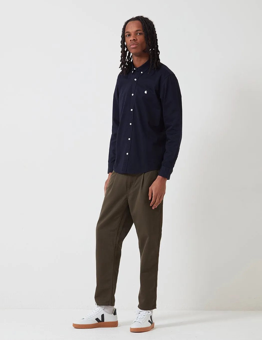 Carhartt-WIP L/S Madison Shirt - Dark Navy/Wax