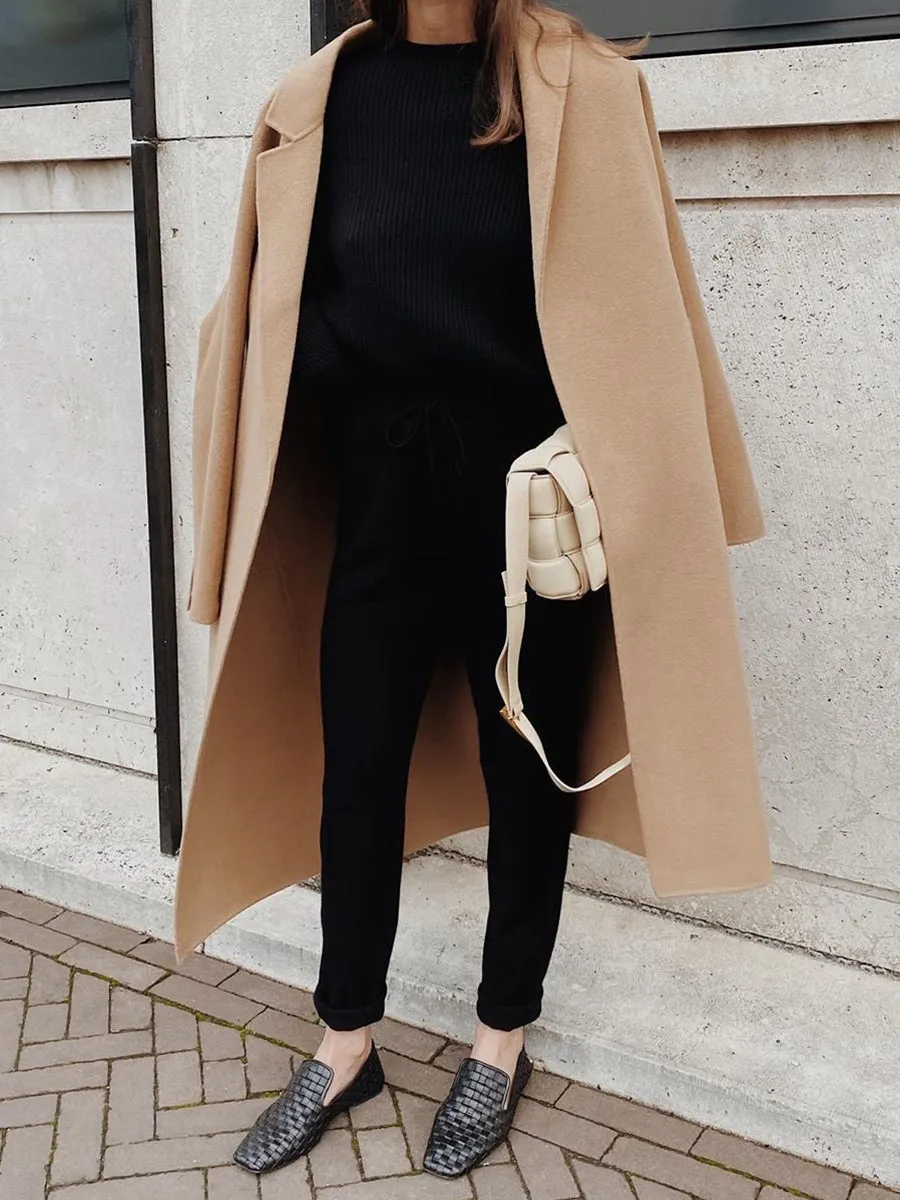 Casual Long-sleeved Round Neck Knitted Two-piece Suit