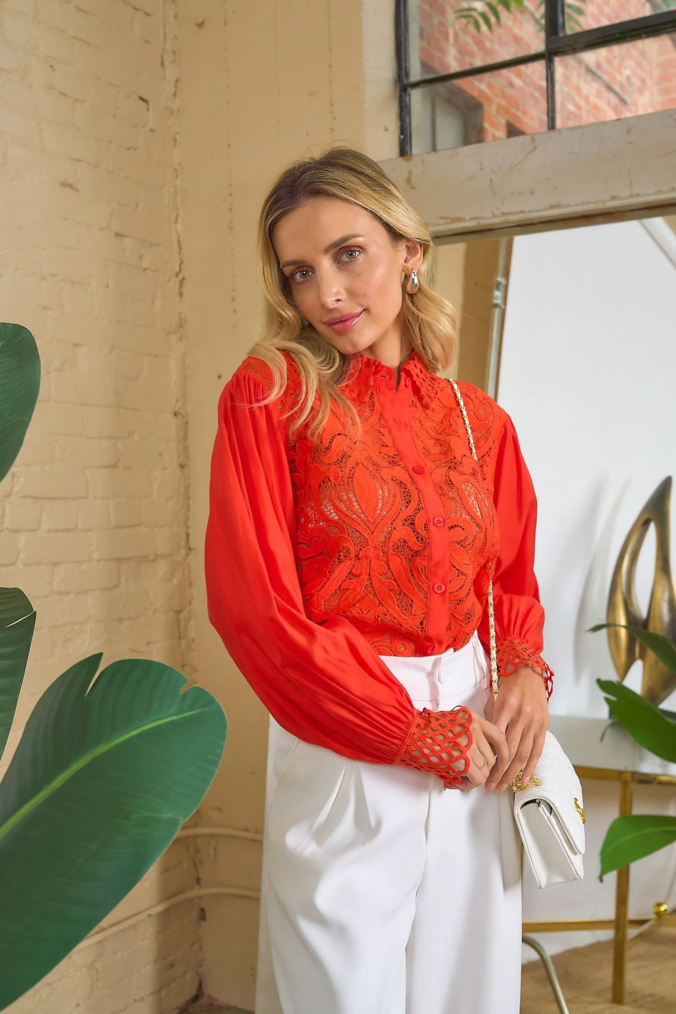 Collared Lace Top