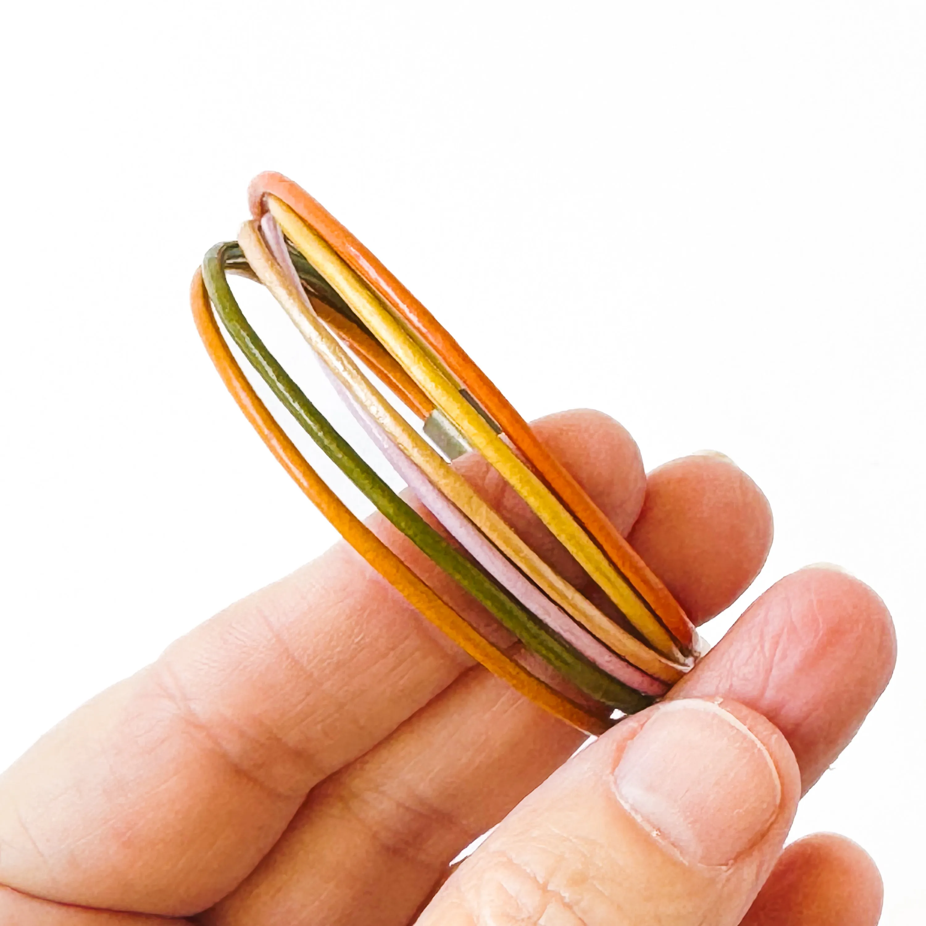 Colorful  Magnetic Leather Stacking Bracelet- WS
