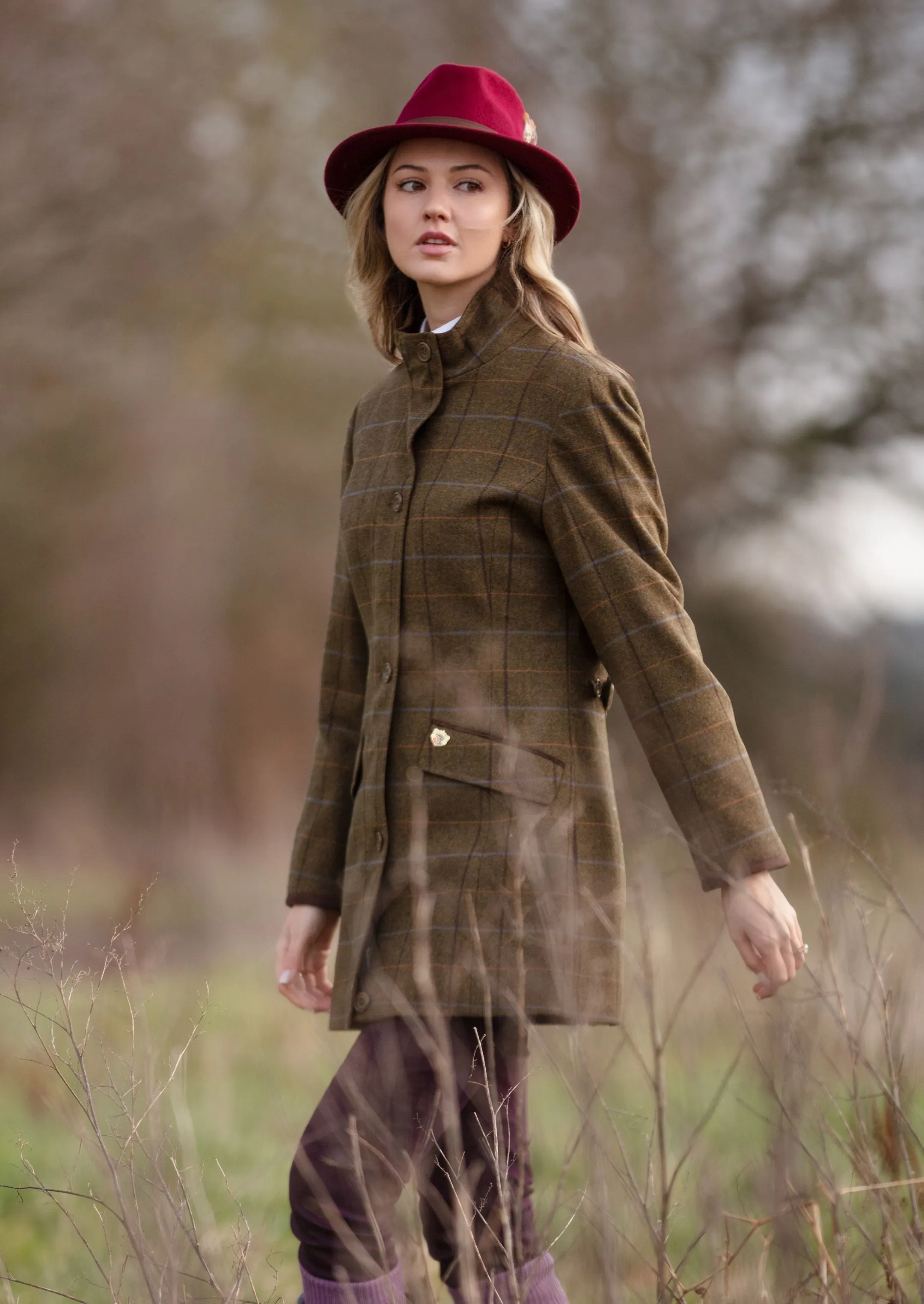 Combrook Ladies Tweed Field Jacket In Hazel - Regular Fit