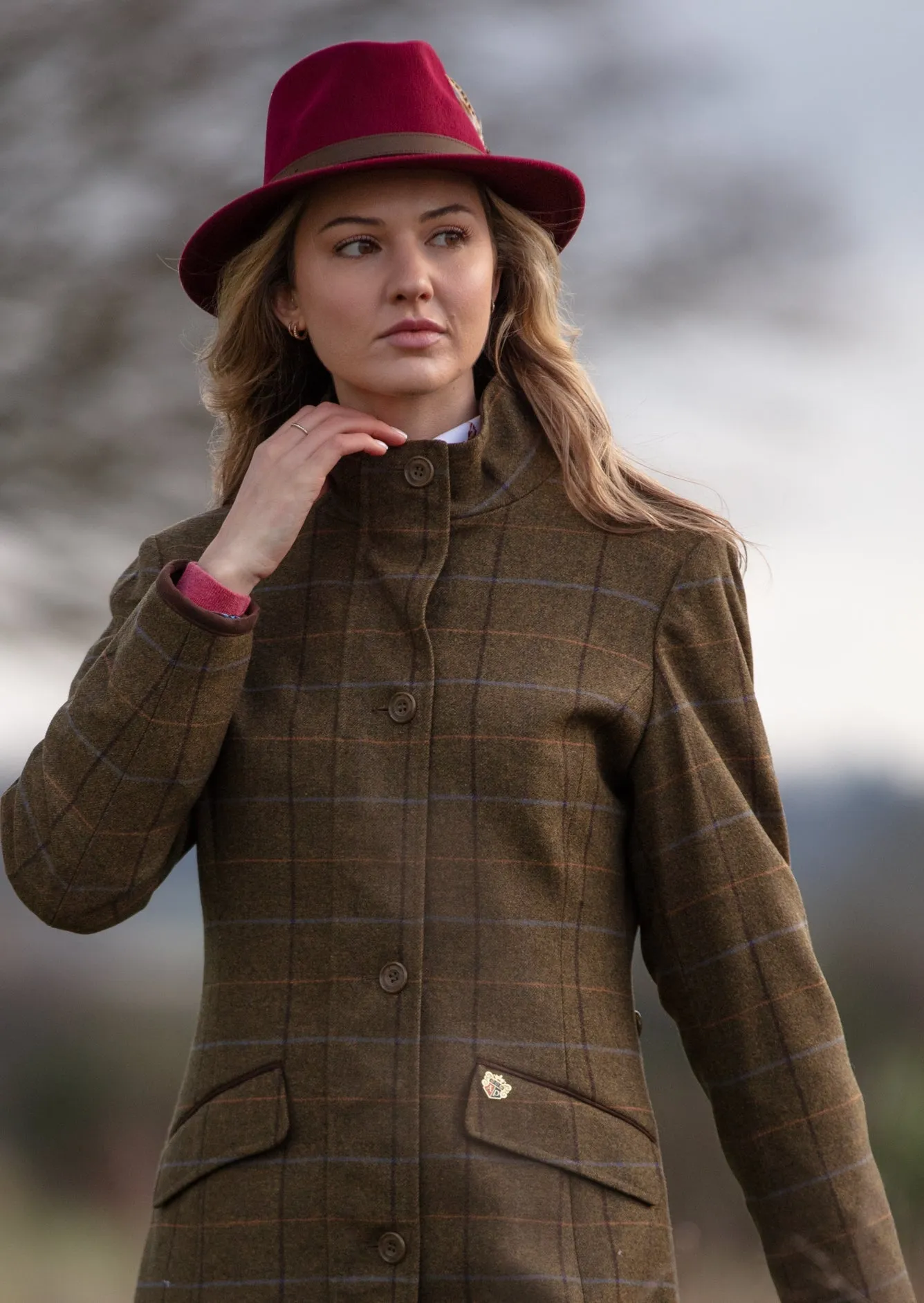 Combrook Ladies Tweed Field Jacket In Hazel - Regular Fit