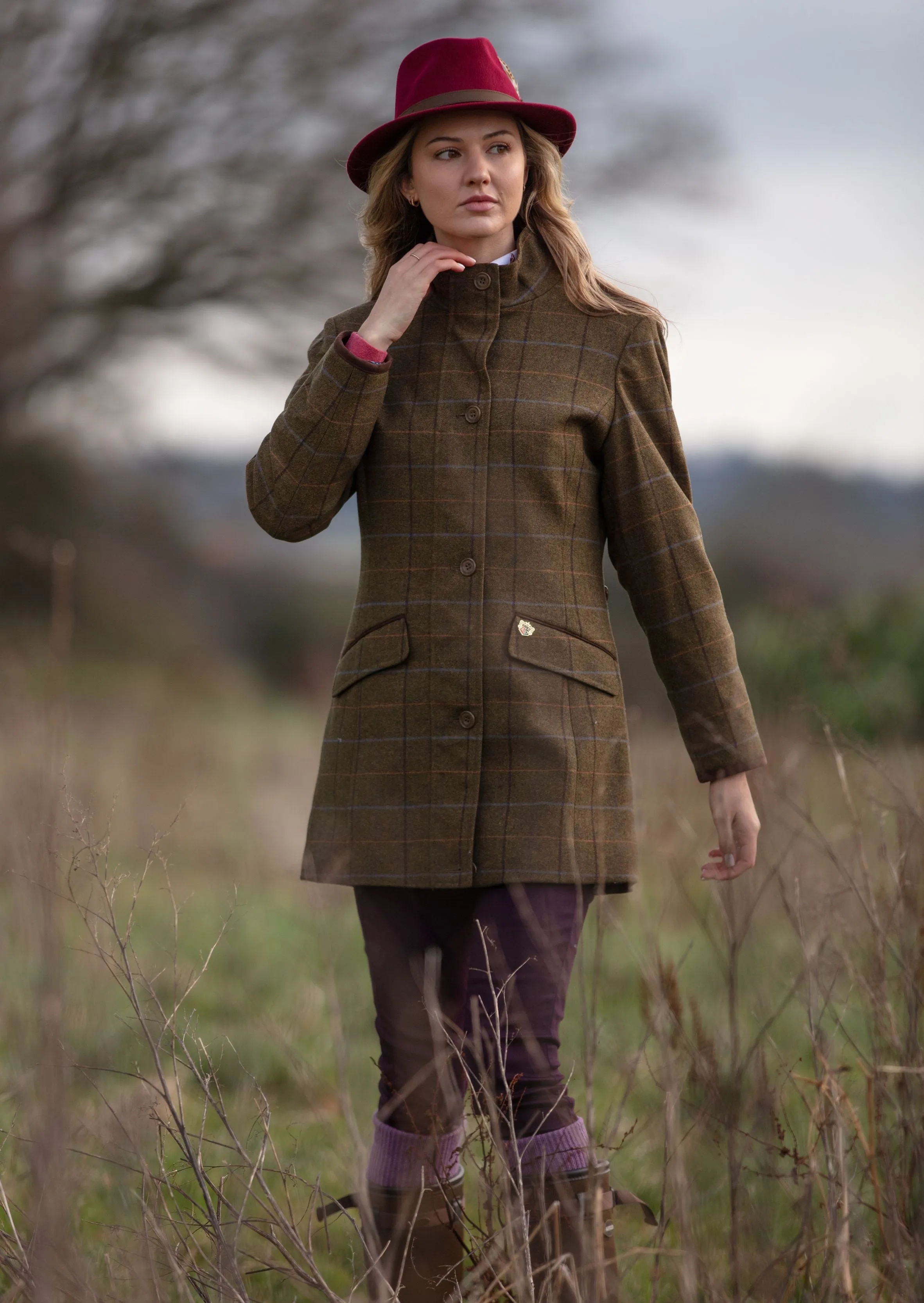 Combrook Ladies Tweed Field Jacket In Hazel - Regular Fit