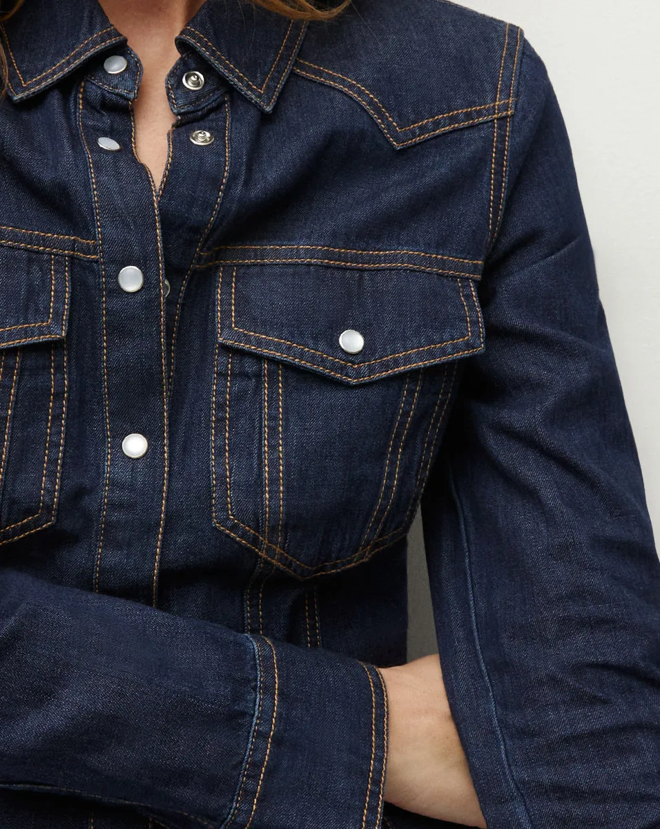 Crawford Yoked Chambray Top