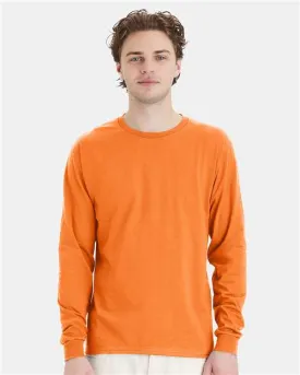 Custom Embroidered - Hanes - Essential-T Long Sleeve T-Shirt - Tennessee Orange - 5286