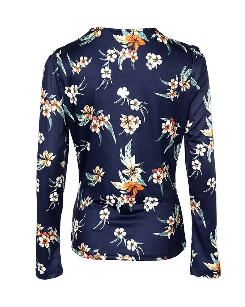 Deanwangkt - Floral Print Puff Sleeve Top