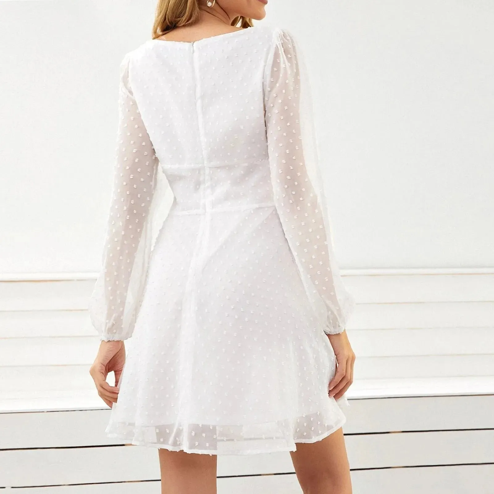 DressBetty - 2024 Winter Temperament Elegant Casual Fashion Long Sleeve High Waist Midi Dress