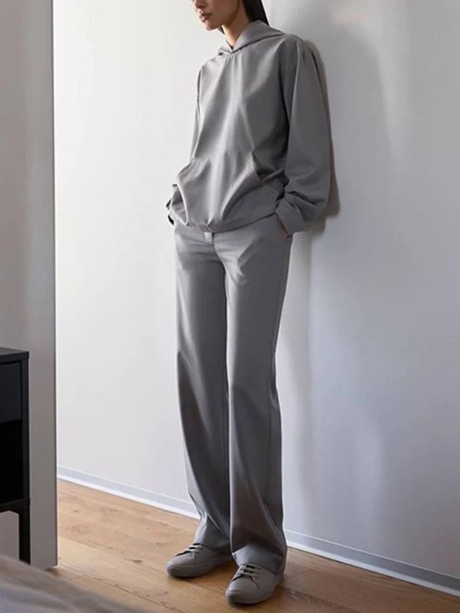 Fashion Casual Long-sleeved Hooded Loose Two-piece Suit